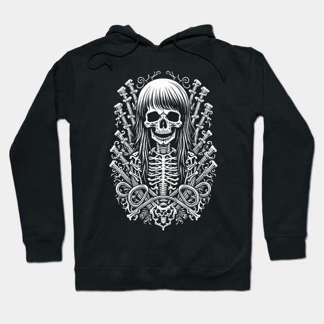 Long Haired Skeleton Hoodie by DeathAnarchy